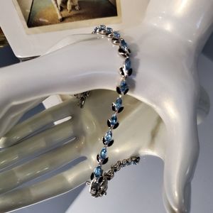 925 SS BLUE TOPAZ + ENAMEL BRACELET